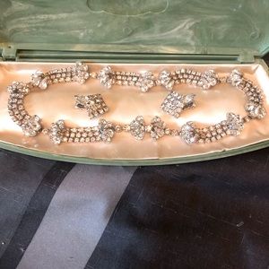 This stunning necklace and earrings set with case.